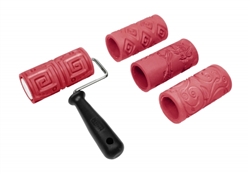 Amaco Textured Clay Rollers 4 Handle Set