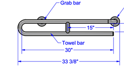 Grab Bar with Towel Bar - 30 Inch