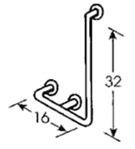 Color Powder Coated Grab bar - L shape, 1.5OD, RH