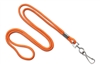 Round 1/8" (3 mm) Standard Lanyard W/ Nickel Plated Steel Swivel Hook - 25 Each - Orange