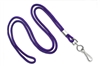 Round 1/8" (3 mm) Standard Lanyard W/ Nickel Plated Steel Swivel Hook - 25 Each - Purple