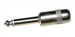 Switchcraft 380 1/4" Mono 2 Conductor Cable Mount Plug, 1" Long Nickel Metal Handle w/Solder Lugs (No Cable Clamp)