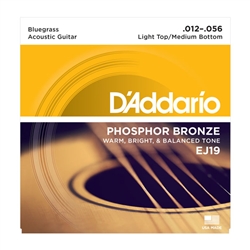 D'Addario EJ19 Phosphor Bronze, Bluegrass, 12-56