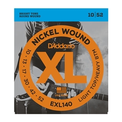 D'Addario EXL140 Nickel Wound, Light Top/Heavy Bottom, 10-52