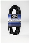 Tour Supply Pro Guitar Cable Black Cable (2) 1/4 Inch Nickel Plated Connectors - 5 Feet