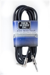 Tour Supply Pro Guitar Cable Black Cable (1) 1/4 Inch To (1) Rt Angle Nickel Plated Connectors - 5 Feet