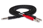 HOSA STP-202 6 Ft  Insert Cable 1/4 in TRS to Dual 1/4 in TS