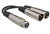 HOSA YXM-121 Y Cable XLR3F to Dual XLR3M - 6 Inch