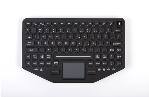 iKey Dual-Connectivity, Bluetooth & USB Mobile Slim Keyboard Touchpad (Bluetooth) & (USB) (Black) | BT-870-TP-SLIM