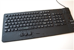 Used for Infection Control & Equipment Protection, the Medical Keyboard with Pointer EK-108-P can be cleaned by washing with soap and water, sanitized or disinfected.