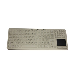Used for Infection Control & Equipment Protection, the Waterproof Keyboard with Touchpad EKS-97-TP-W can be cleaned by washing with soap and water, sanitized or disinfected.