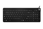 Used for Infection Control & Equipment Protection, the Really-Cool-LP Waterproof Silicone Keyboard RCLP-B5 can be cleaned by washing with soap and water, sanitized or disinfected.