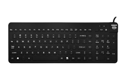 Used for Infection Control & Equipment Protection, the Really-Cool-LP Waterproof Silicone Keyboard RCLP-B5 can be cleaned by washing with soap and water, sanitized or disinfected.