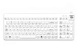 Used for Infection Control & Equipment Protection, the Really-Cool-LP Waterproof Silicone Keyboard RCLP-W5 can be cleaned by washing with soap and water, sanitized or disinfected.