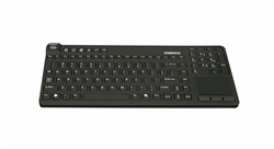 Man and Machine Really-Cool-Touch-Low-Profile MagFix Standard-size 15-inch Waterproof Silicone Keyboard, Touchpad, Magnetic Back, Lifetime Warranty (USB) (Black) | RCTLP/MAG/B5/LT