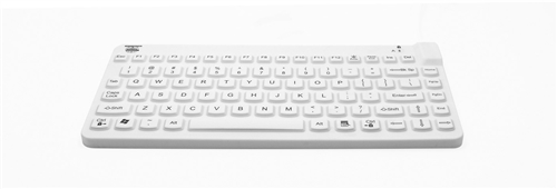Used for Infection Control & Equipment Protection, the Slim-Cool-LP Small-Footprint Silicone Keyboard SCLP-W5-LT can be cleaned by washing with soap and water, sanitized or disinfected.