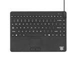 Man and Machine Slim-Cool-Low-Profile-Touch Small-Footprint 12-inch Waterproof Silicone Keyboard, Touchpad (USB) (Black) | SCLP+/B5