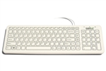 Used for Infection Control & Equipment Protection, the SterileFLAT Antibacterial Medical Keyboard | SF09-02-v4 can be cleaned by washing with soap and water, sanitized or disinfected.