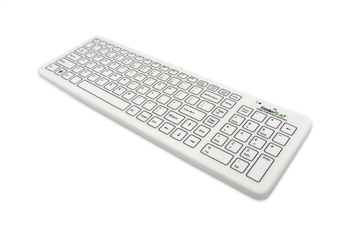 Used for Infection Control & Equipment Protection, the SterileFLAT Antibacterial Wireless Medical Keyboard | SF09-02w-v4 can be cleaned by washing with soap and water, sanitized or disinfected.