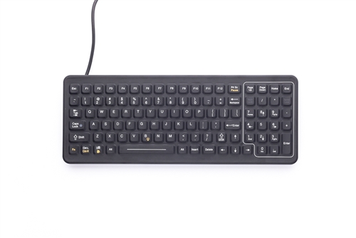 iKey SlimKey Backlit Industrial Keyboard  (PS2) (Black) | SLK-101-PS2