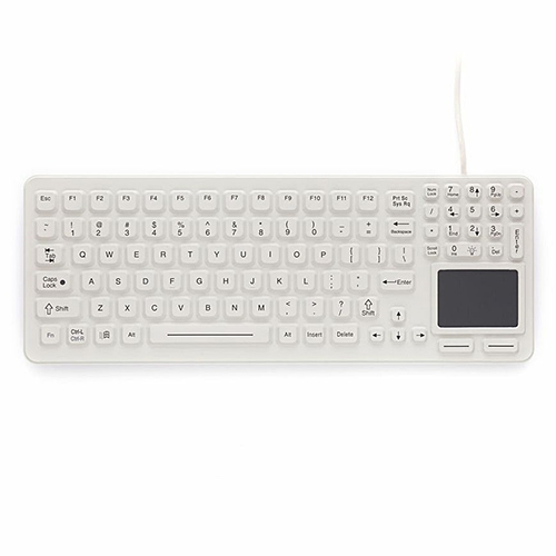 iKey SlimKey Backlit Keyboard Touchpad White (USB) (White) | SLK-97-TP-USB