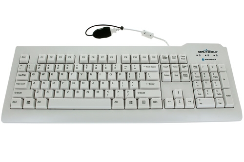 Used for Infection Control & Equipment Protection, the Silver-Seal Medical Grade Italian Keyboard SSWKSV208IT can be cleaned by washing with soap and water, sanitized or disinfected.