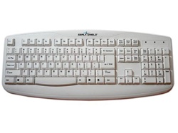 Used for Infection Control & Equipment Protection, the Silver-Storm Washable Medical Grade PS2 Keyboard STWK503P can be cleaned by washing with soap and water, sanitized or disinfected.
