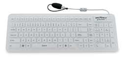 Used for Infection Control & Equipment Protection, the Seal-Glow Washable Backlit Silicone Keyboard SW106G2 can be cleaned by washing with soap and water, sanitized or disinfected.