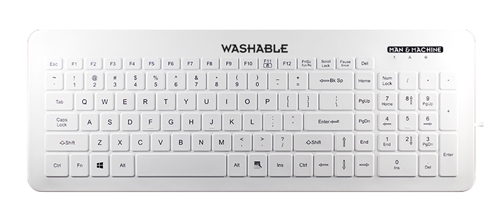 Used for Infection Control & Equipment Protection, the  Very-Cool Keyboard VC/W5 can be cleaned by washing with soap and water, sanitized or disinfected.