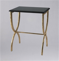 Black With Gold Legs Accent Table