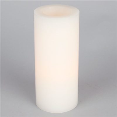 9" Flameless Pillar - White