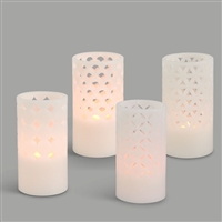 Carved Flameless Candles - Set of Four