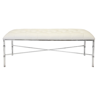 Stella White & Nickel Bench