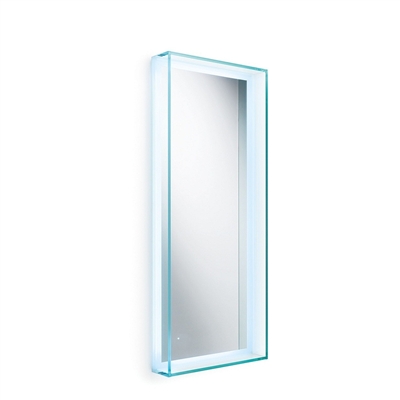 Glass Framed Wall Mirror w/LED