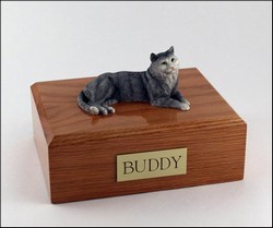 Cat Urn, Tabby, Gray