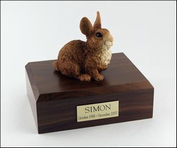 Brown & White Rabbit Urn