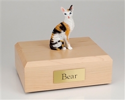 Cat Urn, Cornish Rex, Tort & White