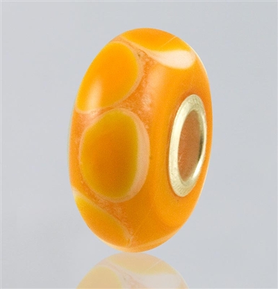 Orange Dots Glass Cremation Bead for Pandora Bracelets