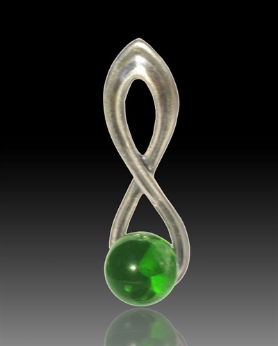 Harmony Silver & Glass Pearl Pendant - Green