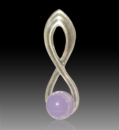 Harmony Silver & Glass Pearl Pendant - Lavender