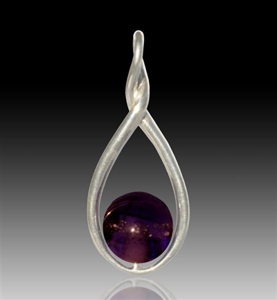 Melody Glass Pearl Cremation Pendant - Purple