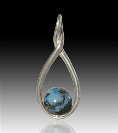 Melody Glass Pearl Cremation Pendant - Turquoise