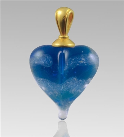 Glass Cremation Pendant - Loving Memory Blue