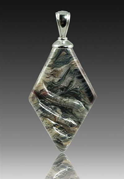 Granite Rhombic Glass Cremation Pendant