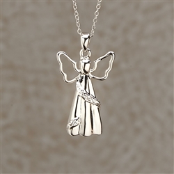 Silver Angel Cremation Locket