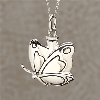 Silver Butterfly Cremation Pendant