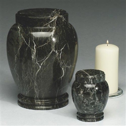 Dark Green Marble Urn