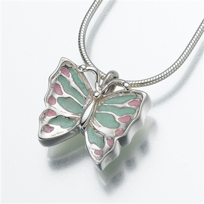 Enameled Butterfly Cremation Pendant