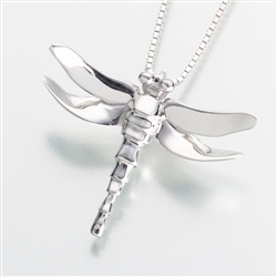 Silver Dragonfly Cremation Jewelry Pendant