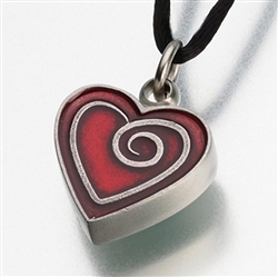 Red Enameled Pewter Heart